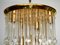 Vintage Italian Brass and Crystal Ceiling Lamp, 1970s 3