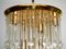 Vintage Italian Brass and Crystal Ceiling Lamp, 1970s, Image 3