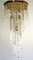 Vintage Italian Brass and Crystal Ceiling Lamp, 1970s 4
