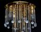 Vintage Italian Brass and Crystal Ceiling Lamp, 1970s 5