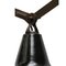 Lámpara de acordeón industrial de acero y esmalte negro, años 50, Imagen 5