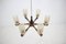 Large Vintage Wood and Cut Glass Chandelier, 1980s 10
