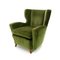 Mid-Century Italian Green Velvet Armchair, 1950s, Image 1