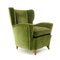 Mid-Century Italian Green Velvet Armchair, 1950s 2