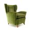 Mid-Century Italian Green Velvet Armchair, 1950s, Image 2