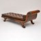 Antike Regency Chaiselongue aus Leder & Mahagoni 4