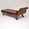 Antique Regency Leather and Mahogany Chaise Lounge, Image 4