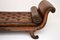 Chaise longue antica Regency in pelle e mogano, Immagine 10