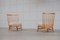 Moderne skandinavische Sessel mit Gestell aus Kiefernholz, 1950er, 2er Set 9