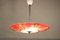 Red Glass Ceiling Lamp from Zukov, 1960s, Image 2