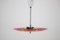 Red Glass Ceiling Lamp from Zukov, 1960s 7