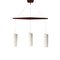 Danish Teak and Frosted Glass Triple Pendant Lamp, 1960s 1
