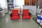 Vintage Red & Black Lounge Chairs, 1960s, Set of 2 1