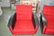 Fauteuils Vintage Rouges et Noirs, 1960s, Set de 2 3