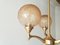 Vintage French Gilded Brass & Glass Chandelier, 1960s, Image 4