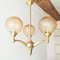 Vintage French Gilded Brass & Glass Chandelier, 1960s, Image 1