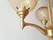 Vintage French Gilded Brass & Glass Chandelier, 1960s, Image 2