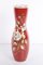 Large Red Porcelain Vase with Golden Flowers from VEB Wallendorf, 1966 1
