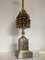 Lámpara de mesa francesa en forma de piña de bronce de Maison Charles, años 70, Imagen 2