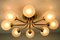 Mid-Century German Brass and Steel Ceiling Lamp from Hillebrand Lighting, Image 2