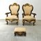 Antique Italian Wooden Lounge Chairs, Set of 2 21