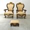 Antique Italian Wooden Lounge Chairs, Set of 2, Image 21