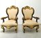 Antique Italian Wooden Lounge Chairs, Set of 2 3