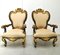 Antique Italian Wooden Lounge Chairs, Set of 2, Image 3