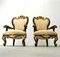 Antique Italian Wooden Lounge Chairs, Set of 2, Image 20