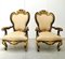 Antique Italian Wooden Lounge Chairs, Set of 2 4