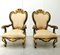 Antique Italian Wooden Lounge Chairs, Set of 2, Image 4