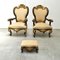 Antique Italian Wooden Lounge Chairs, Set of 2, Image 13