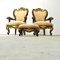 Antique Italian Wooden Lounge Chairs, Set of 2, Image 9