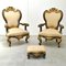 Antique Italian Wooden Lounge Chairs, Set of 2 7