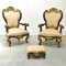 Antique Italian Wooden Lounge Chairs, Set of 2, Image 7