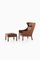 Danish Leather & Teak Model 2204 Lounge Chair & Model 2202 Ottoman Set by Børge Mogensen for Fredericia, 1950s, Set of 2, Image 1