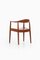 Poltrona JH-501 in pelle e teak di Hans Wegner per Johannes Hansen, Danimarca, anni '40, Immagine 9