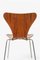 Dänische Modell 3107 Esszimmerstühle aus Stahl & Teak von Arne Jacobsen für Fritz Hansen, 1969, 6er Set 6