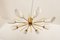 Large Mid-Century Brass and Glass Flush Mount Ceiling Lamp from Rupert Nikoll, 1950s, Image 2