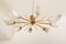 Large Mid-Century Brass and Glass Flush Mount Ceiling Lamp from Rupert Nikoll, 1950s, Image 6