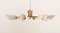 Large Mid-Century Brass and Glass Flush Mount Ceiling Lamp from Rupert Nikoll, 1950s, Image 8