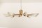 Large Mid-Century Brass and Glass Flush Mount Ceiling Lamp from Rupert Nikoll, 1950s 3