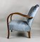 Art Deco Style Silver Velvet Armchair, 1960s 13