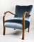 Art Deco Style Silver Velvet Armchair, 1960s, Image 2