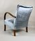 Art Deco Style Silver Velvet Armchair, 1960s 7