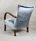 Art Deco Style Silver Velvet Armchair, 1960s, Image 7