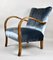 Art Deco Style Silver Velvet Armchair, 1960s 1