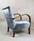 Art Deco Style Silver Velvet Armchair, 1960s, Image 6