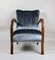 Art Deco Style Silver Velvet Armchair, 1960s 9