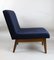 Vintage Blue Velvet Lounge Chair, 1970s, Image 2